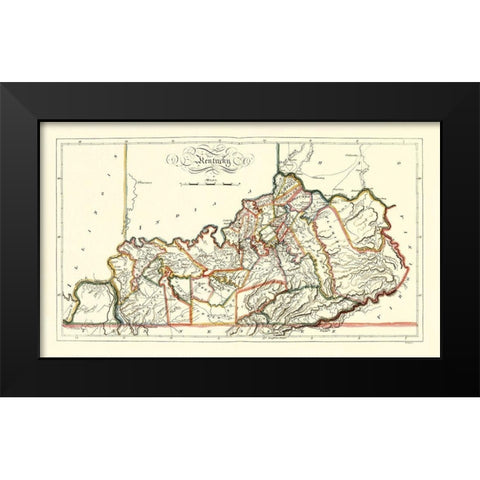 Kentucky - Gridley 1814 Black Modern Wood Framed Art Print by Gridley