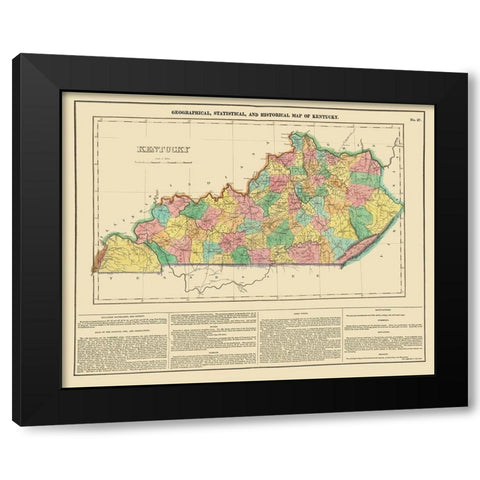 Kentucky - Carey 1822 Black Modern Wood Framed Art Print by Carey