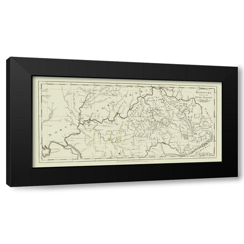 Kentucky - Carey 1795 Black Modern Wood Framed Art Print with Double Matting by Carey