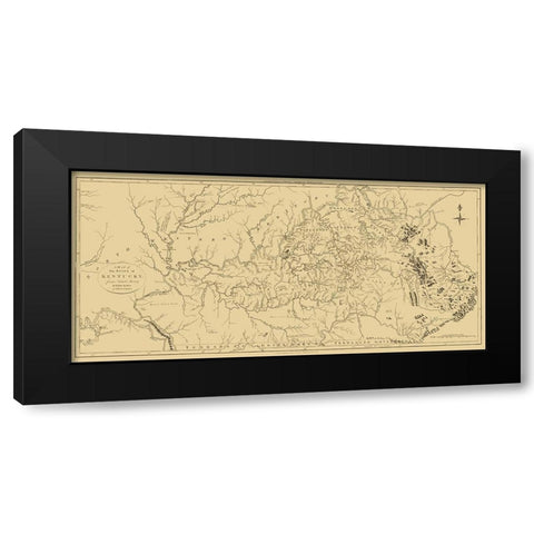 Kentucky - Debrett 1795 Black Modern Wood Framed Art Print by Debrett