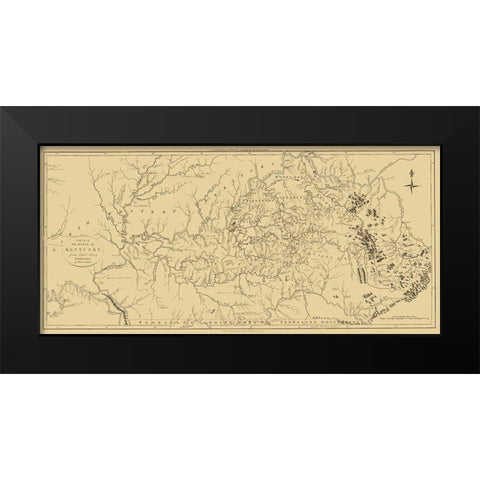 Kentucky - Debrett 1795 Black Modern Wood Framed Art Print by Debrett