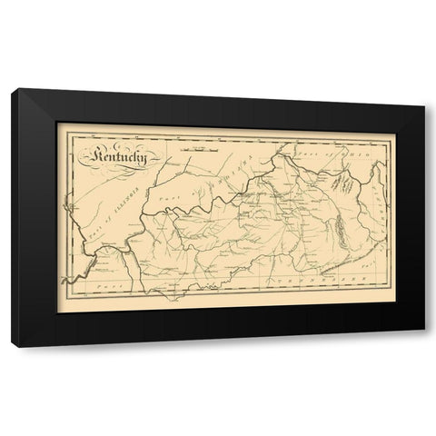 Kentucky - Palmer 1812 Black Modern Wood Framed Art Print with Double Matting by Palmer