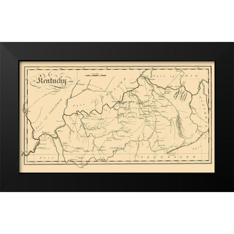 Kentucky - Palmer 1812 Black Modern Wood Framed Art Print by Palmer