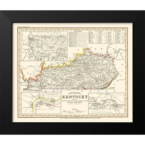 Kentucky -  1845 Black Modern Wood Framed Art Print by Erklarung