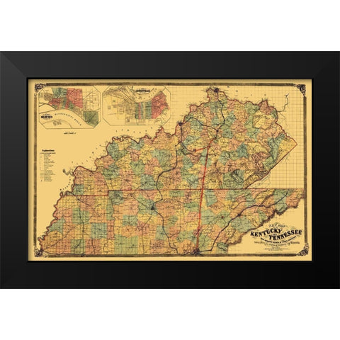 Kentucky, Tennessee - Middleton 1861 Black Modern Wood Framed Art Print by Middleton