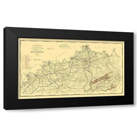 Kentucky Railroad - Hoeing 1891 Black Modern Wood Framed Art Print by Hoeing