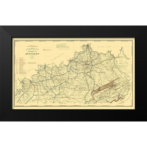 Kentucky Railroad - Hoeing 1891 Black Modern Wood Framed Art Print by Hoeing