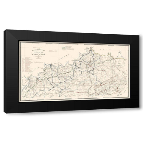 Kentucky Railroads- Hoeing 1891  Black Modern Wood Framed Art Print by Hoeing