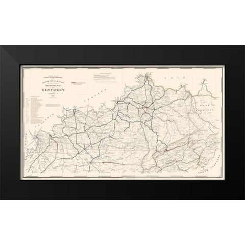 Kentucky Railroads- Hoeing 1891  Black Modern Wood Framed Art Print by Hoeing