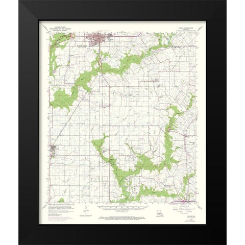 Eunice Louisiana Quad - USGS 1959 Black Modern Wood Framed Art Print by USGS