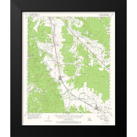 Lecompte Louisiana Quad - USGS 1957 Black Modern Wood Framed Art Print by USGS