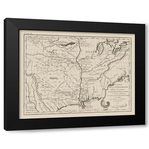 Louisiana French Colony  - Jefferys 1767  Black Modern Wood Framed Art Print by Jefferys