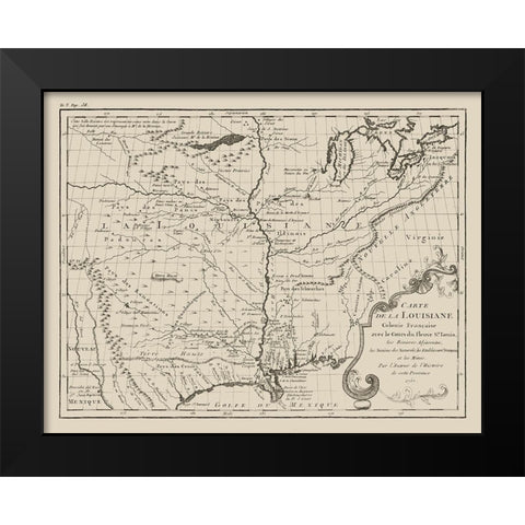 Louisiana French Colony  - Jefferys 1767  Black Modern Wood Framed Art Print by Jefferys