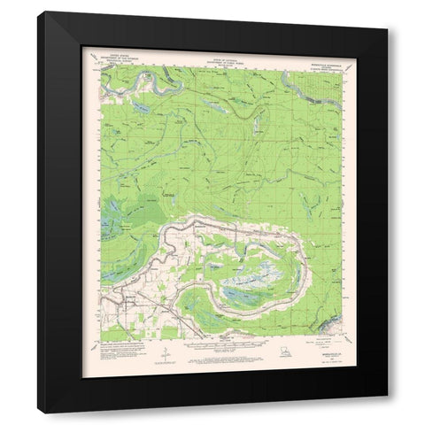 Moreauville Louisiana Quad - USGS 1962 Black Modern Wood Framed Art Print by USGS