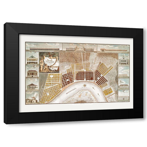New Orleans Louisiana - Vecchio 1817 Black Modern Wood Framed Art Print with Double Matting by Vecchio