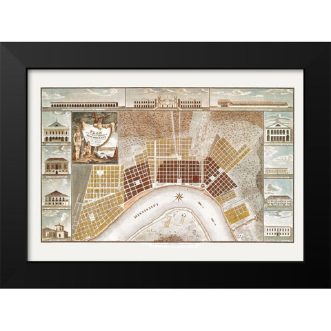 New Orleans Louisiana - Vecchio 1817 Black Modern Wood Framed Art Print by Vecchio