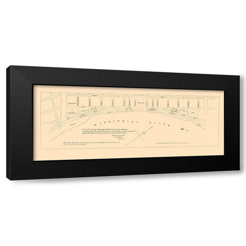 New Orleans Louisiana Front Part - Pille 1827 Black Modern Wood Framed Art Print with Double Matting by Pille