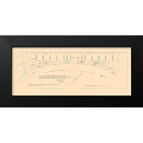 New Orleans Louisiana Front Part - Pille 1827 Black Modern Wood Framed Art Print by Pille