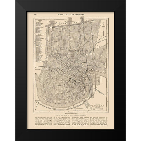 New Orleans  Louisiana - Reynold 1921 Black Modern Wood Framed Art Print by Reynold