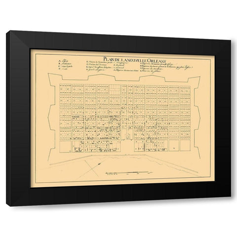 New Orleans Louisiana -1722 Black Modern Wood Framed Art Print by Unknown