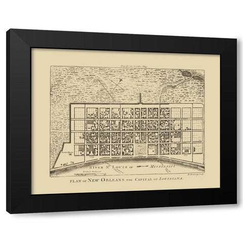 New Orleans Louisiana - Benning 1761  Black Modern Wood Framed Art Print by Benning