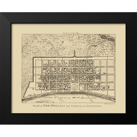 New Orleans Louisiana - Benning 1761  Black Modern Wood Framed Art Print by Benning