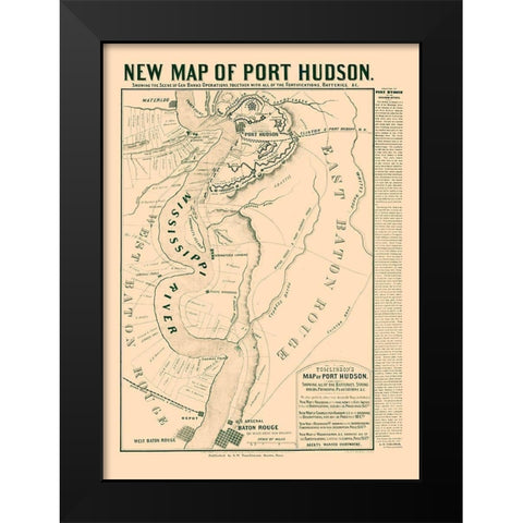 Port Hudson Louisiana - Tomlinson 1863  Black Modern Wood Framed Art Print by Tomlinson