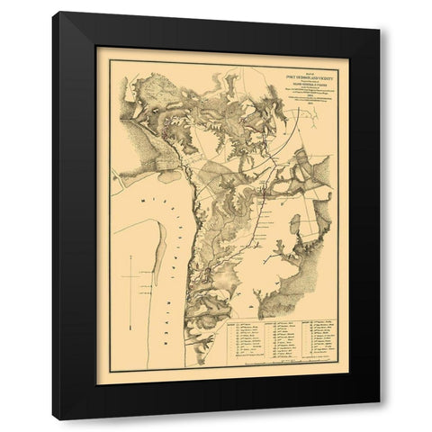 Port Hudson Louisiana - Houston 1875  Black Modern Wood Framed Art Print with Double Matting by Houston