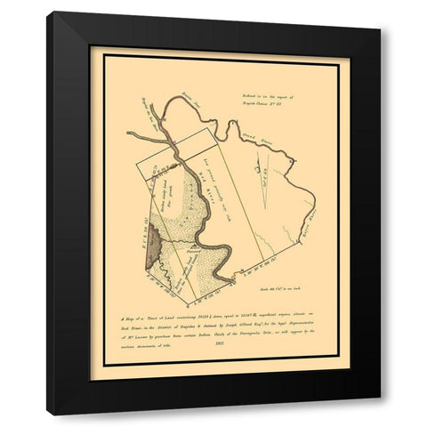 Red River and Mt Pleasant Louisiana Landowner Black Modern Wood Framed Art Print with Double Matting by Unknown