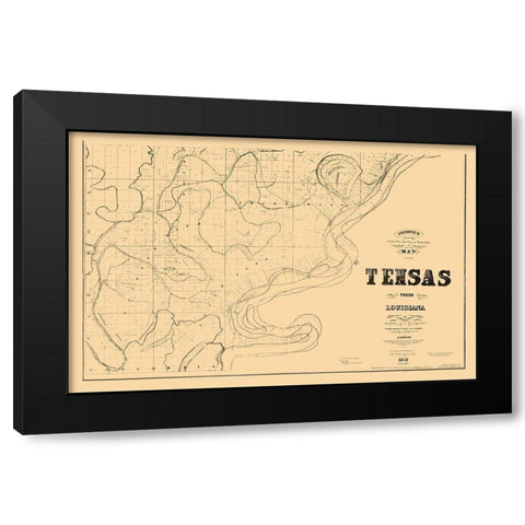 Tensas Parish Louisiana - Johnson 1873  Black Modern Wood Framed Art Print by Johnson