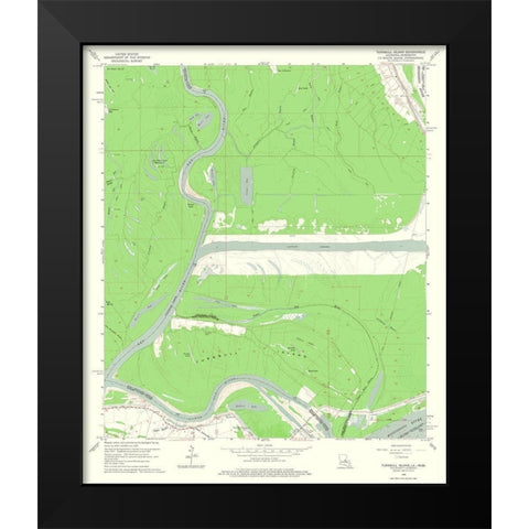 Turnball Island Louisiana Quad - USGS 1965 Black Modern Wood Framed Art Print by USGS