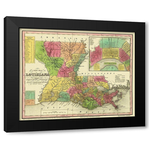 Louisiana - Tanner 1833 Black Modern Wood Framed Art Print by Tanner