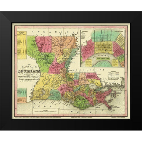 Louisiana - Tanner 1833 Black Modern Wood Framed Art Print by Tanner
