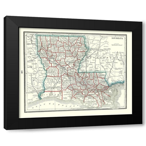 Louisiana - Rathbun 1893 Black Modern Wood Framed Art Print with Double Matting by Rathbun