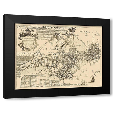 Boston Massachusetts - William Price 1769 Black Modern Wood Framed Art Print by William Price