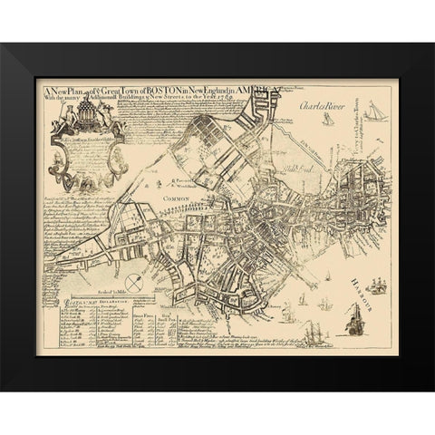 Boston Massachusetts - William Price 1769 Black Modern Wood Framed Art Print by William Price