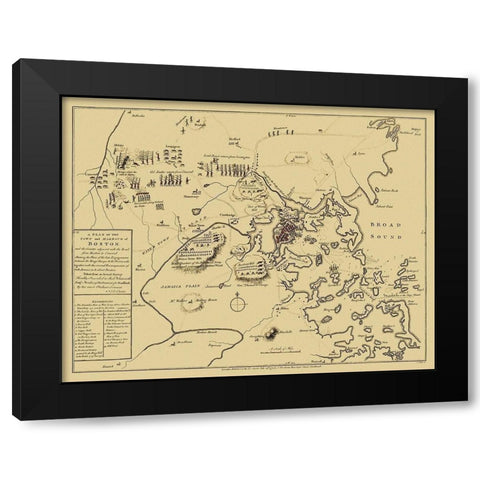 Boston Massachusetts - Hall 1775 Black Modern Wood Framed Art Print by Hall