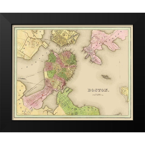 Boston Massachusetts - Castle 1841 Black Modern Wood Framed Art Print by Castle