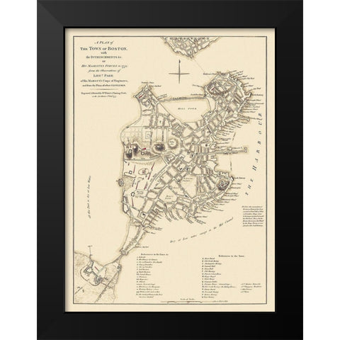 Boston Massachusetts - His Majestys Corps 1775 Black Modern Wood Framed Art Print by His Majestys Corps