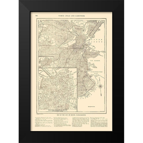 Boston  Massachusetts - Reynold 1921 Black Modern Wood Framed Art Print by Reynold