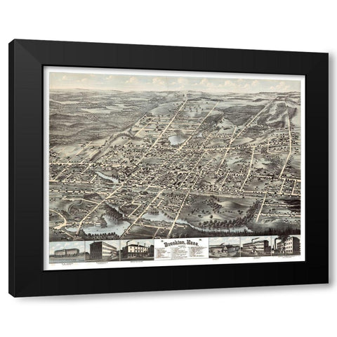 Brockton Massachusetts -1878 Black Modern Wood Framed Art Print by Unknown