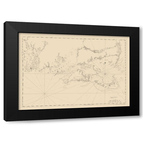 Cape Cod, Narragansett Bay - Des Barres 1779 Black Modern Wood Framed Art Print by Des Barres