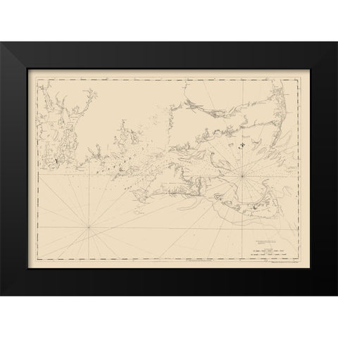 Cape Cod, Narragansett Bay - Des Barres 1779 Black Modern Wood Framed Art Print by Des Barres