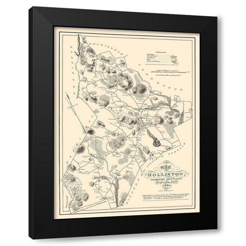 Holliston Massachusetts - Pendleton 1831 Black Modern Wood Framed Art Print by Pendleton