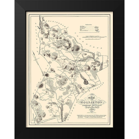 Holliston Massachusetts - Pendleton 1831 Black Modern Wood Framed Art Print by Pendleton