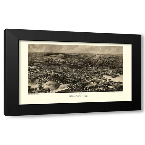 Hopedale Massachusetts - Poole 1899  Black Modern Wood Framed Art Print with Double Matting by Poole