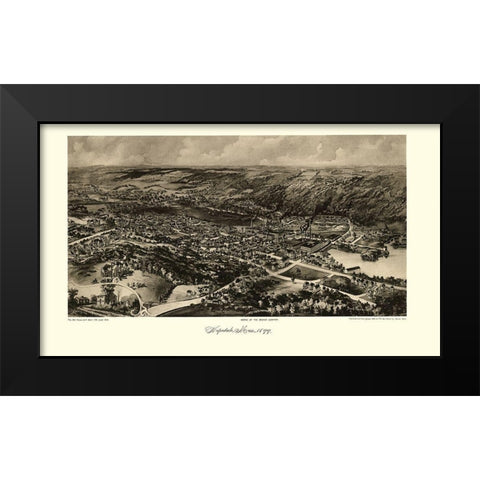 Hopedale Massachusetts - Poole 1899  Black Modern Wood Framed Art Print by Poole