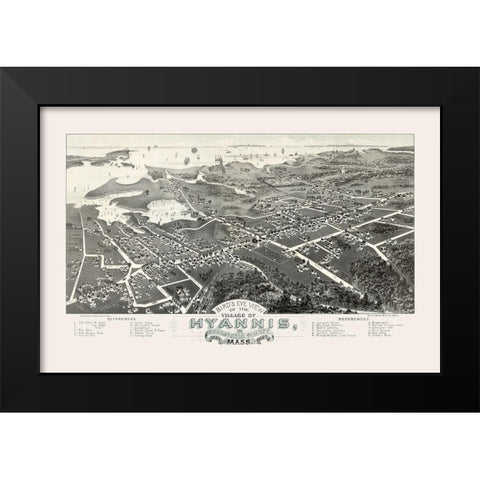 Hyannis Massachusetts - Walker 1884 Black Modern Wood Framed Art Print by Walker