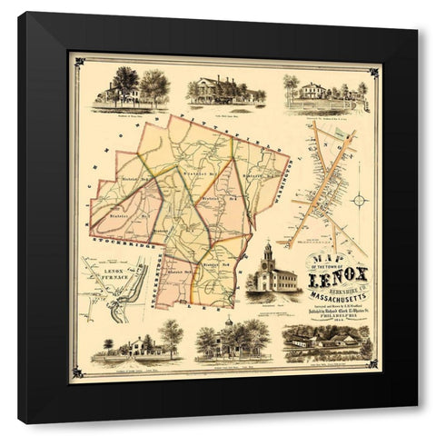 Lenox Massachusetts - Herrleins 1854 Black Modern Wood Framed Art Print with Double Matting by Herrleins
