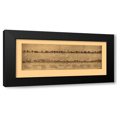 Lynn Massachusetts - Oliver 1820  Black Modern Wood Framed Art Print by Oliver